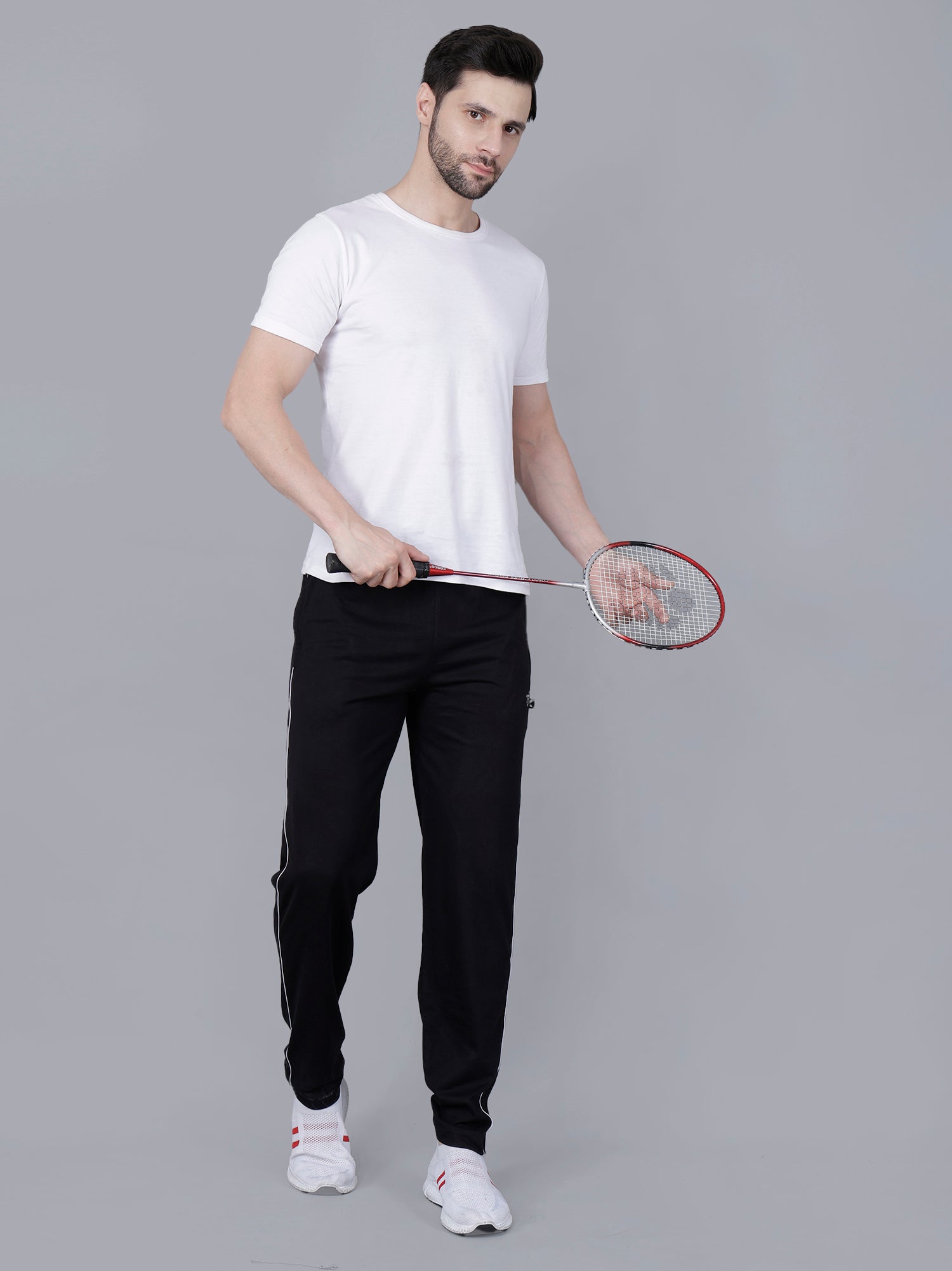 Black Cotton Track Pant