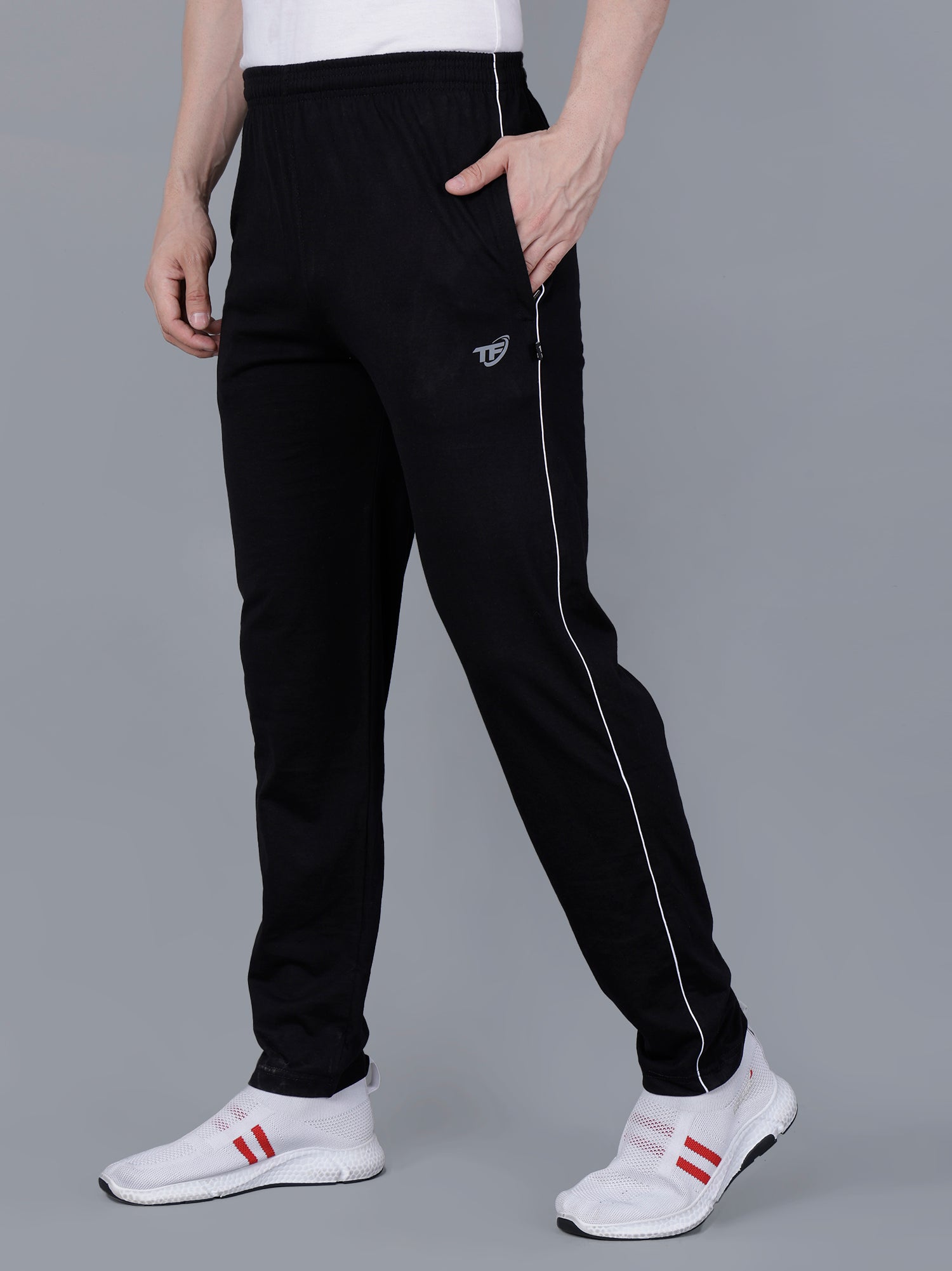 Black Cotton Track Pant