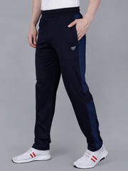 Navy Regular Fit Track Pant with Airforce Strip