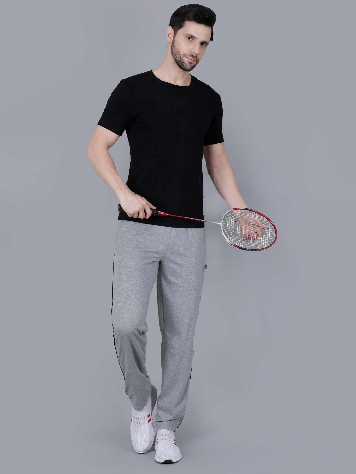 Grey Cotton Track Pant
