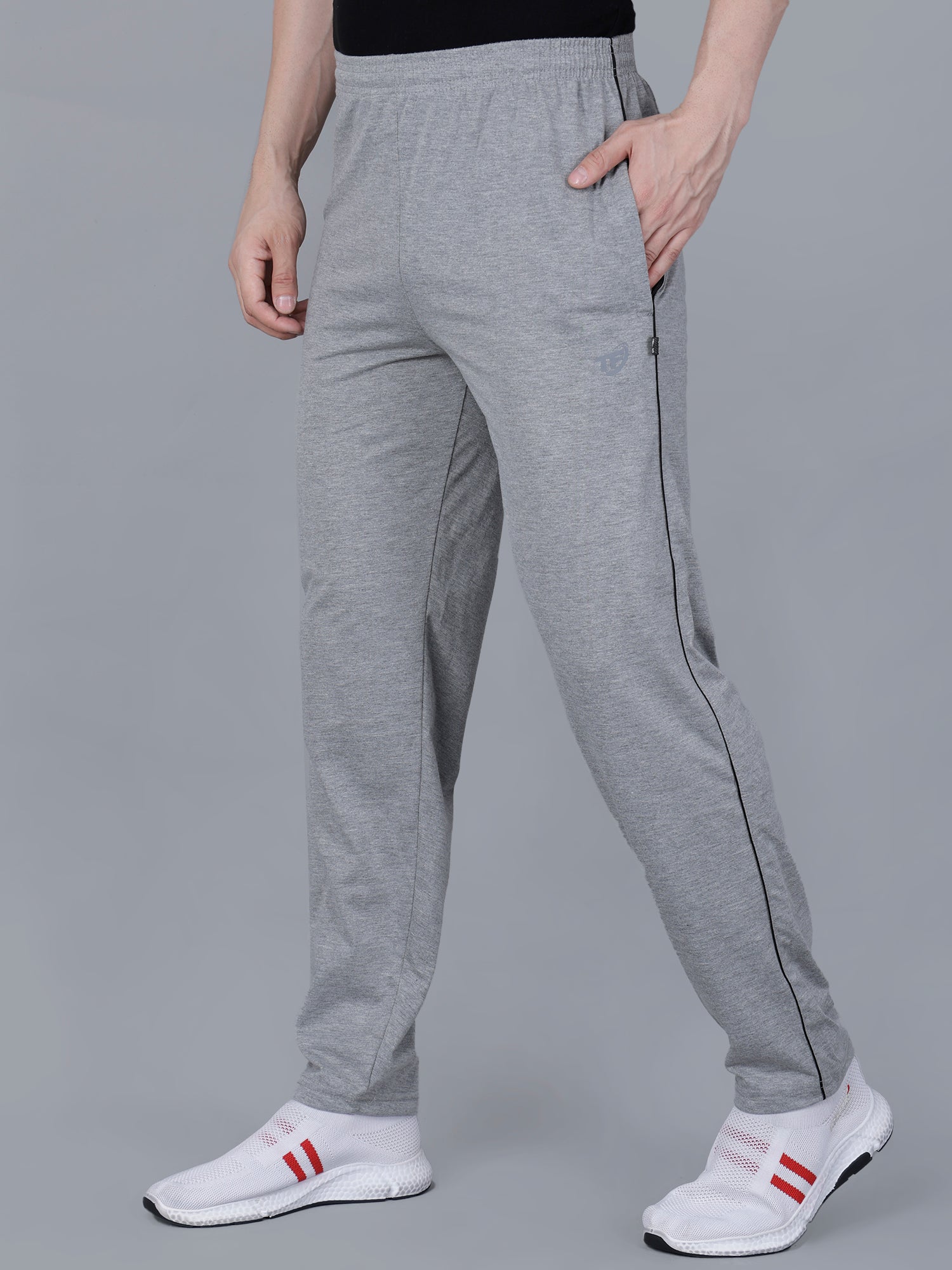 Grey Cotton Track Pant