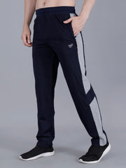 Navy Regular Fit Track Pant with Grey Strip