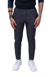 Black Slim Fit Denim Track Pant