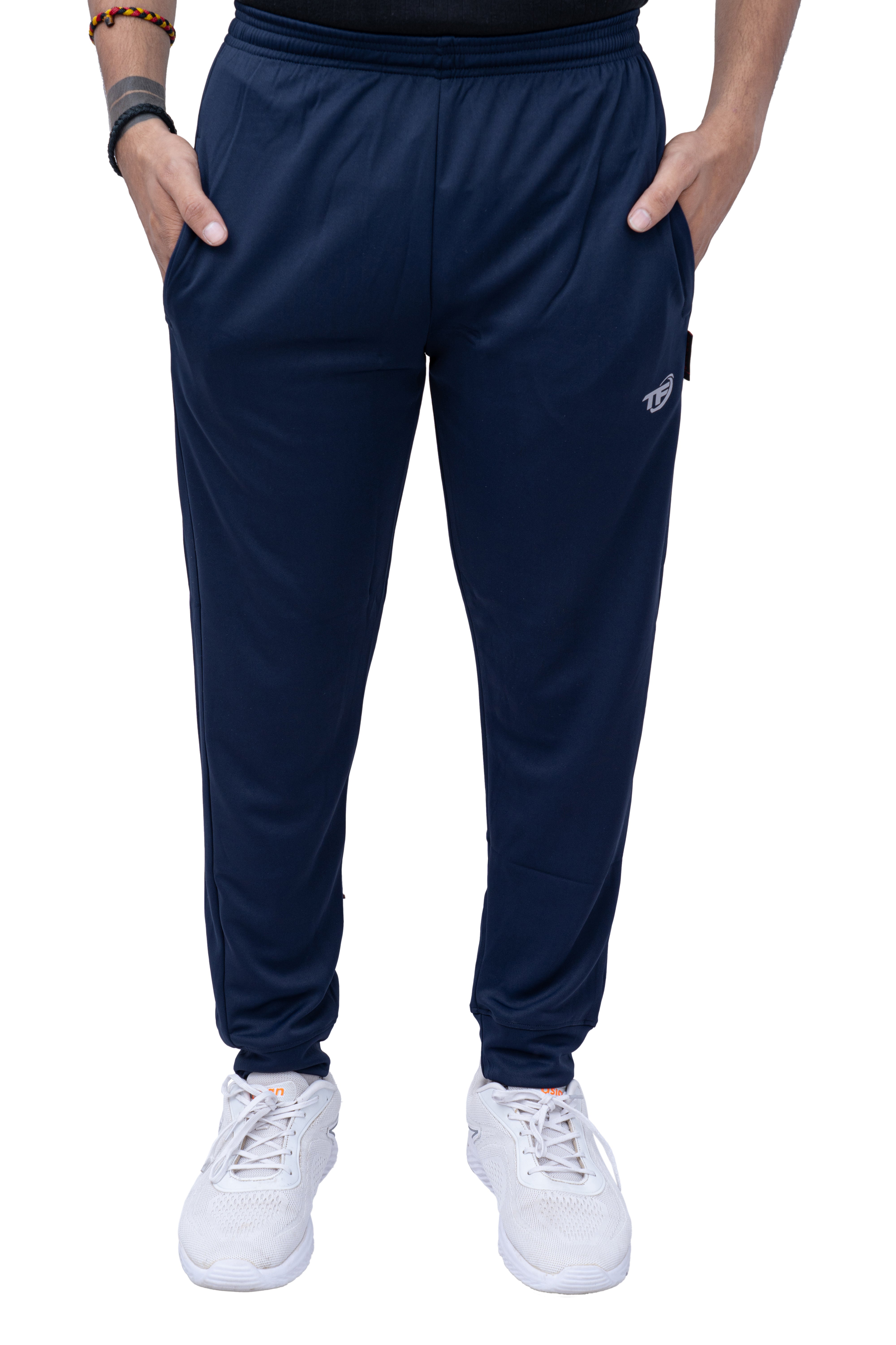 Navy Relaxed Fit Lycra Track Pant