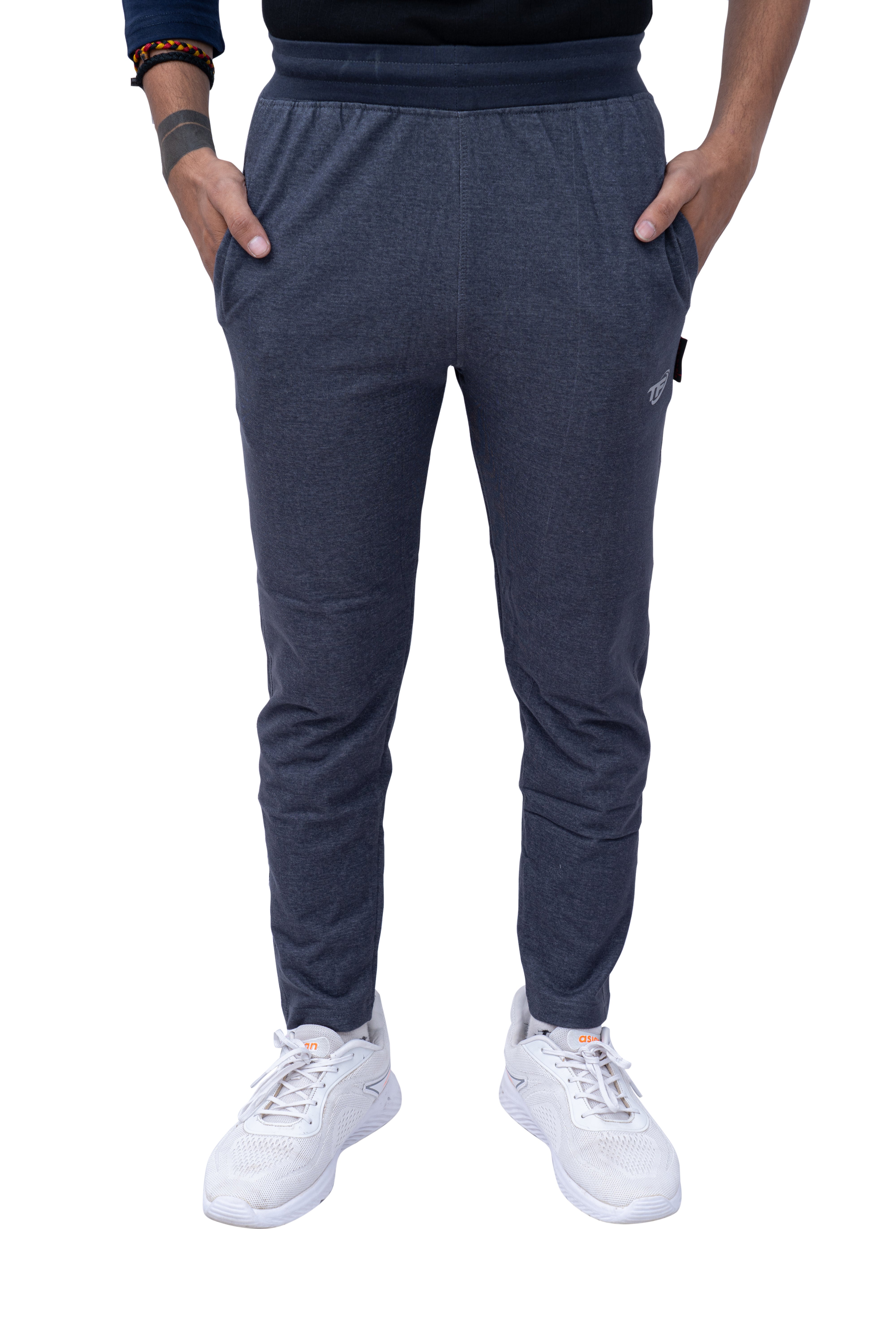 Grey Slim Fit Denim Track Pant