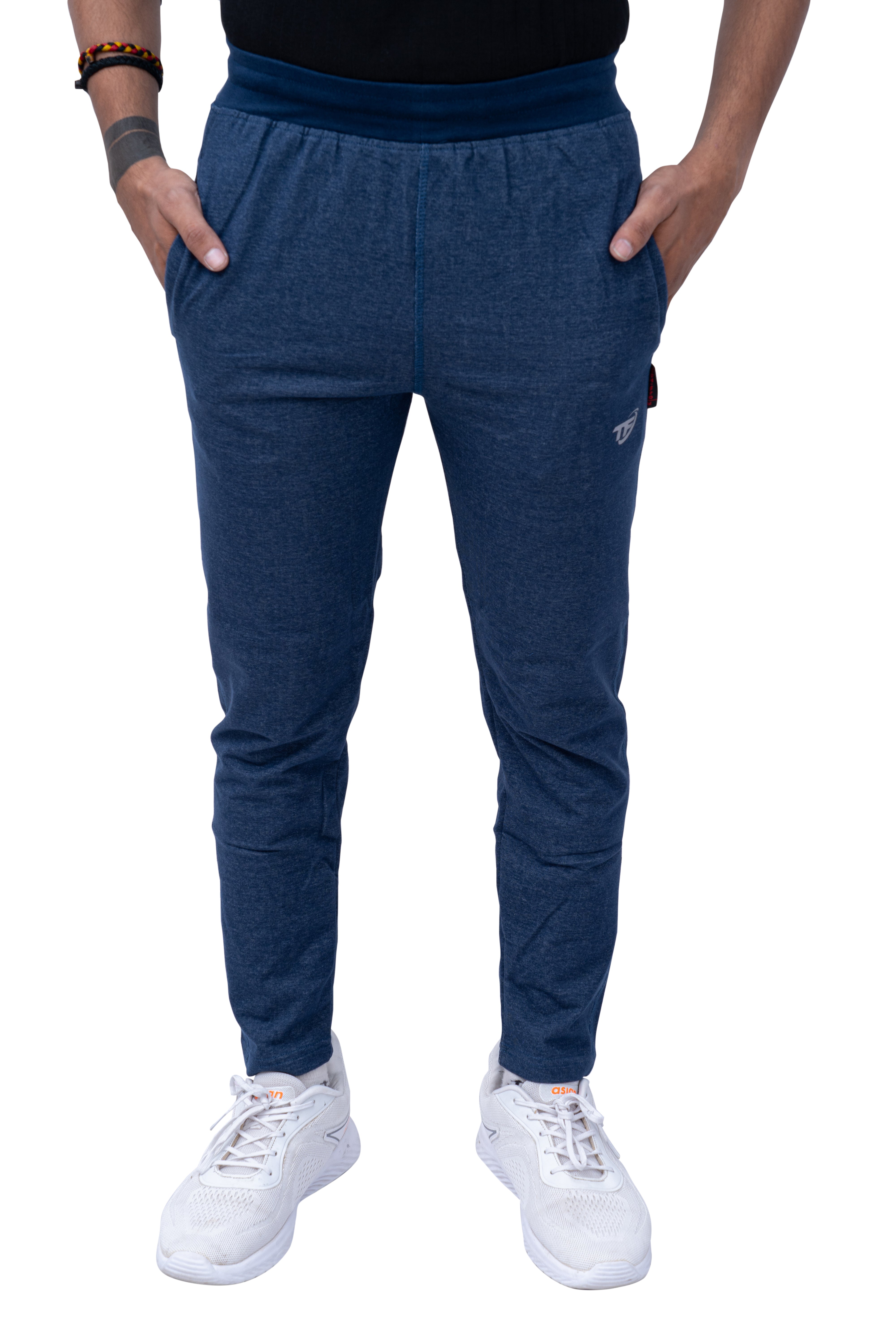 Navy Slim Fit Denim Track Pant