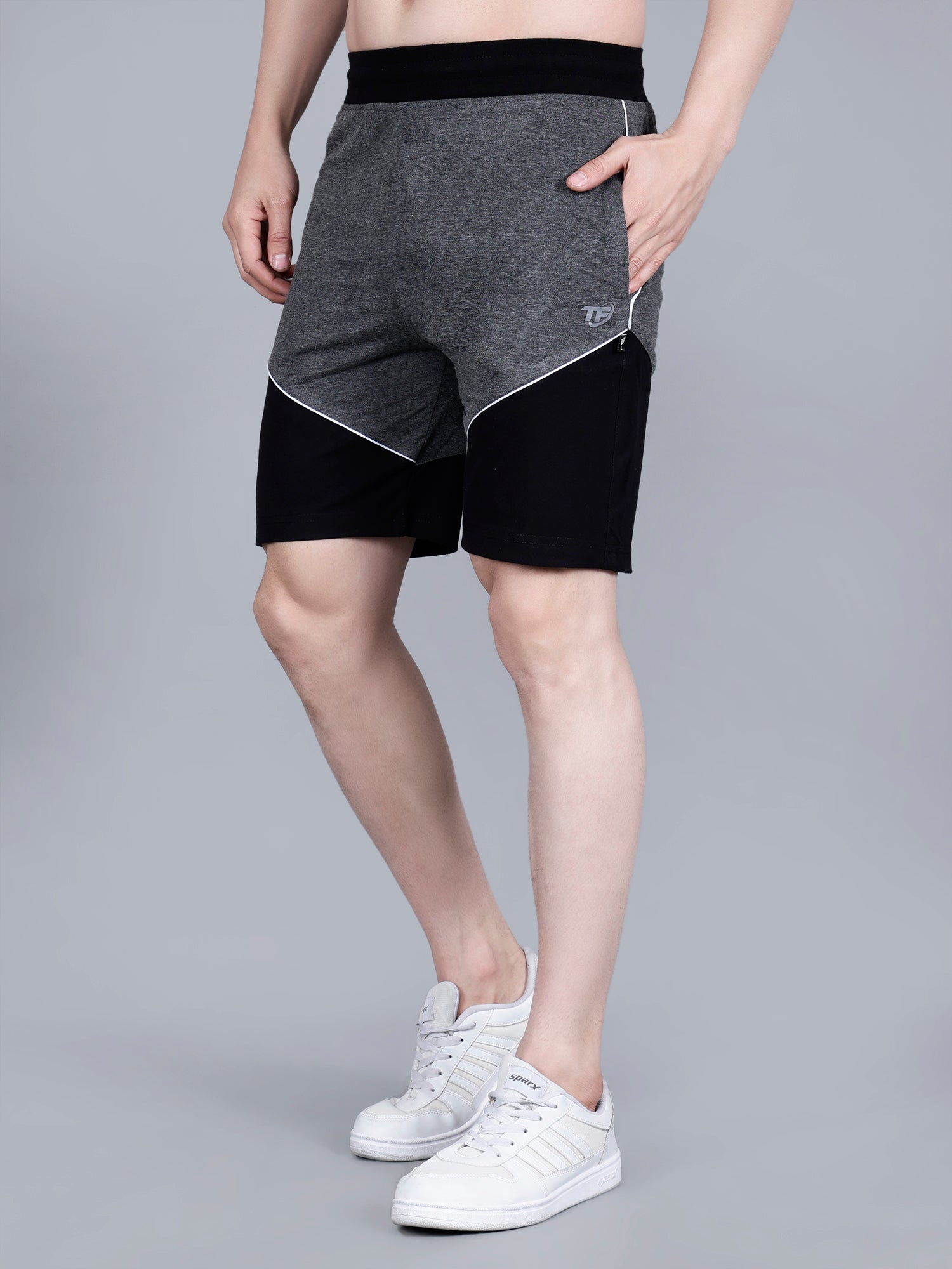Black Melange Designer Bermuda